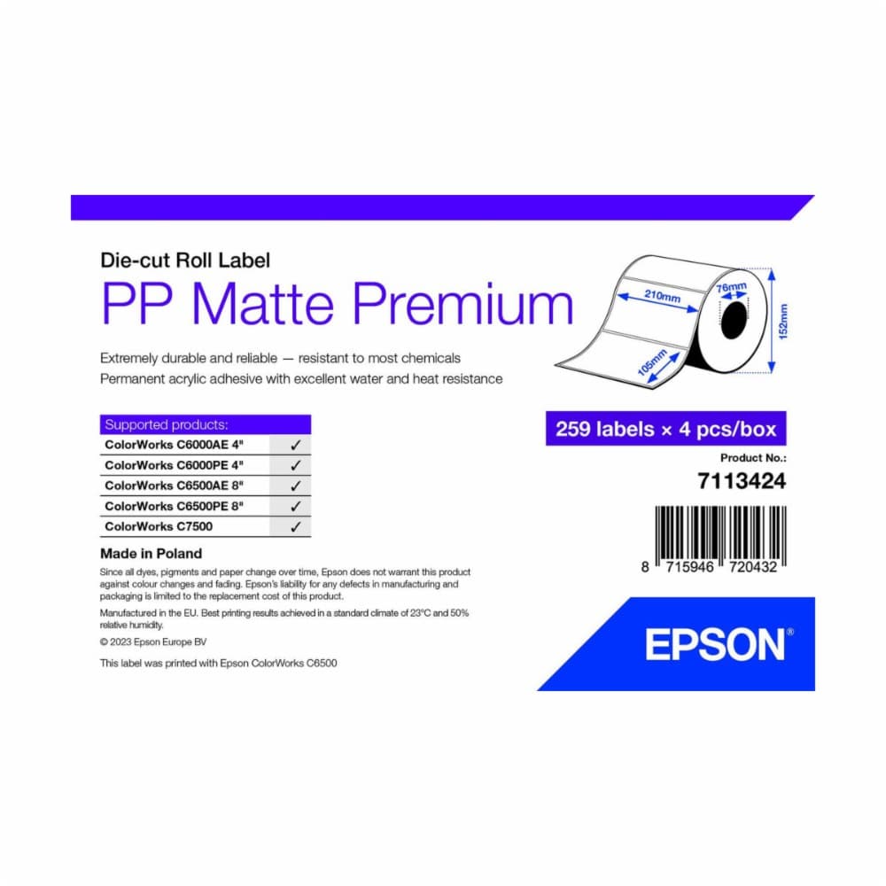 Printer Paper Epson 7113424 White (4 Units)