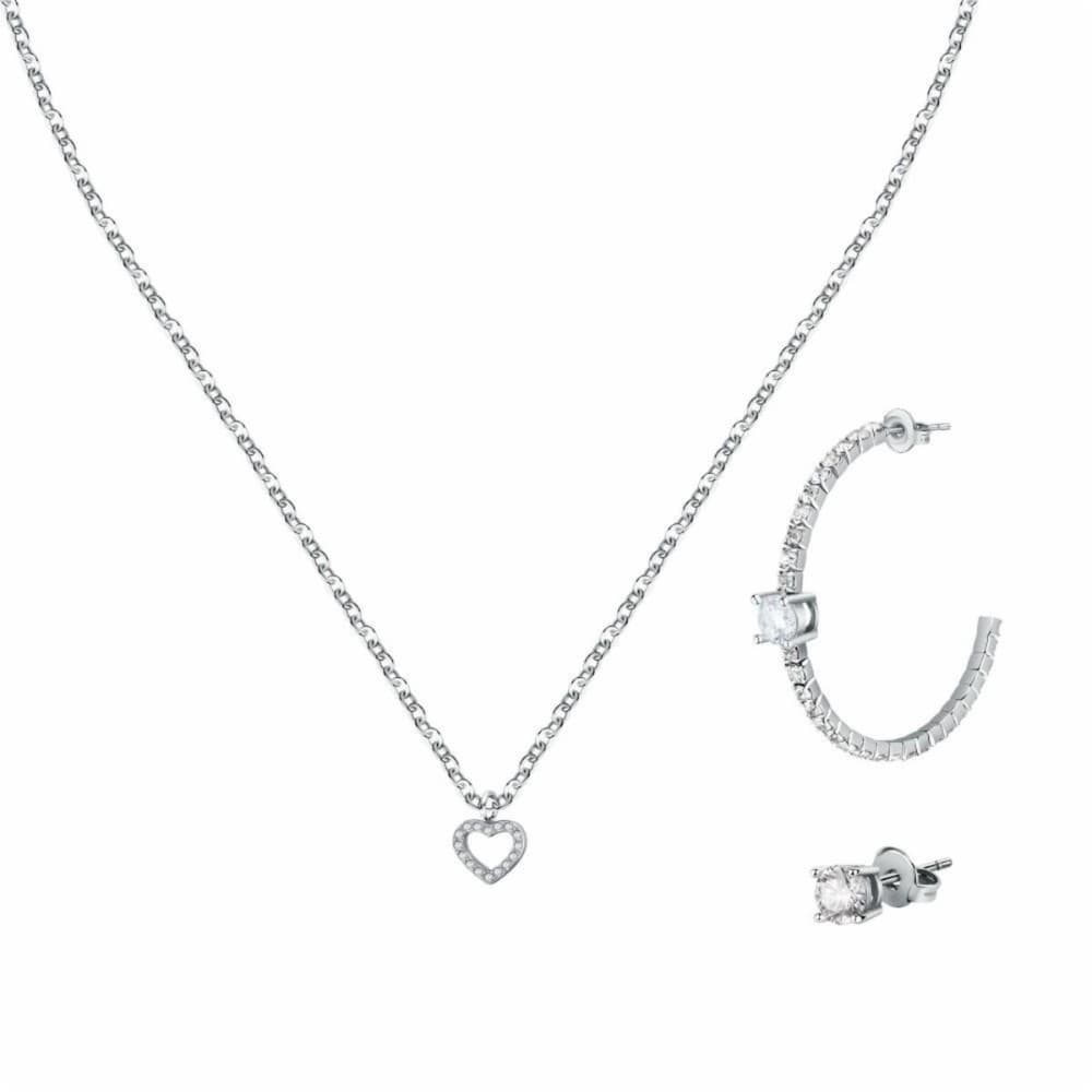 Necklace and matching earrings set La Petite Story LPS20ASD05 Silver