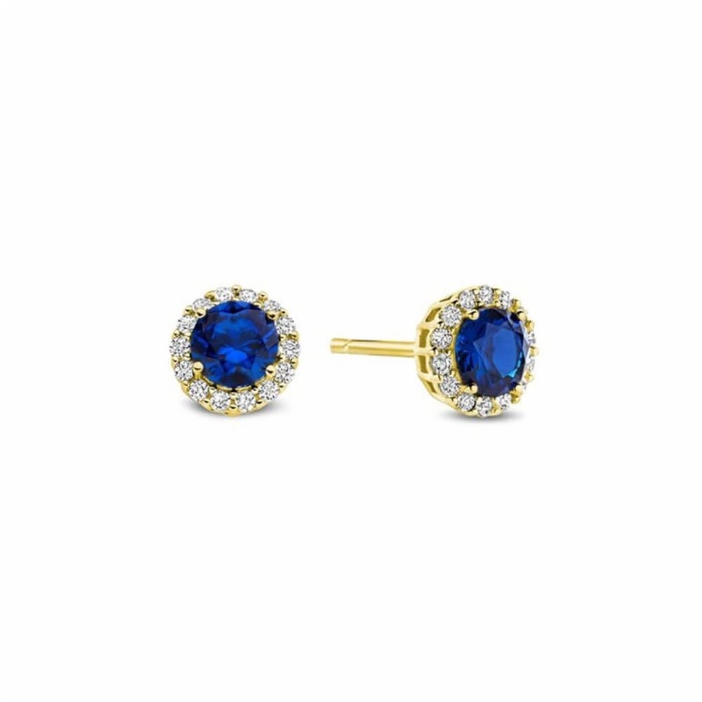 Ladies' Earrings New Bling 9NB-1534 Golden Blue