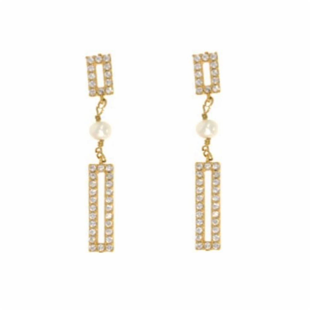 Ladies' Earrings New Bling 9NB-PRL11C Golden