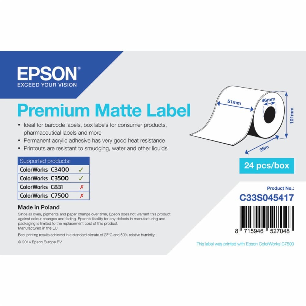 Thermal Paper Roll Epson C33S045417 (1 Unit)