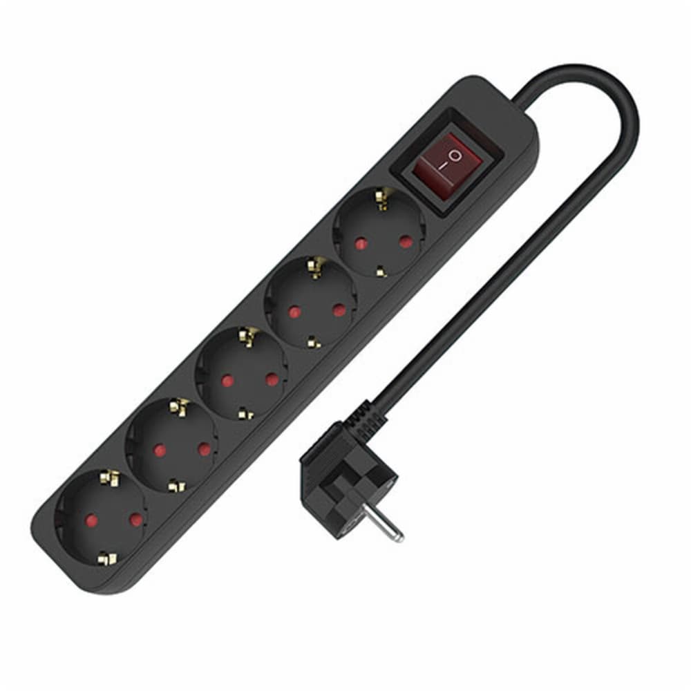 Power Socket - 5 sockets with Switch TM Electron 3680 W Black (1,5 m)
