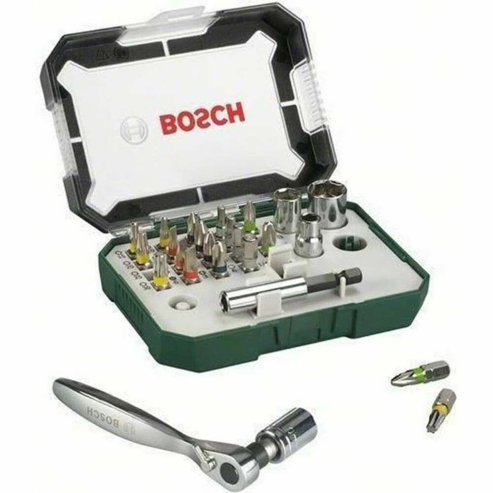 Bosch Screwdriver Bit and Ratchet Set, 26 Pieces