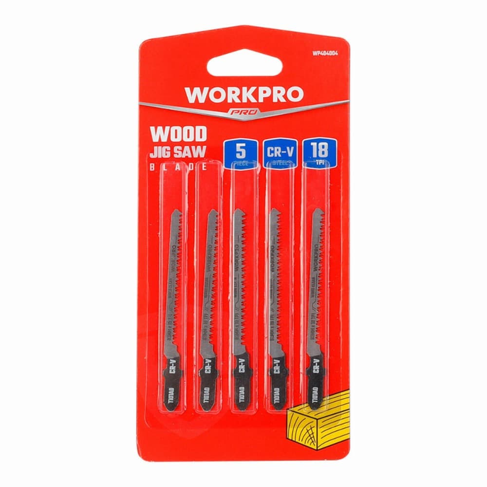 Saw Blade Workpro T101A0 Jigsaw Wood (5 Units)
