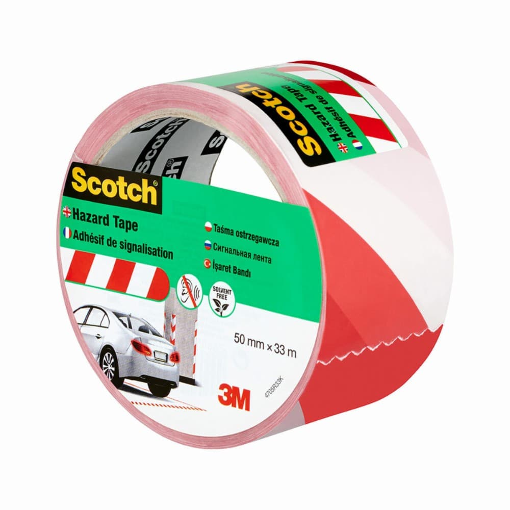 Warning tape Scotch 50 mm x 33 m White Red