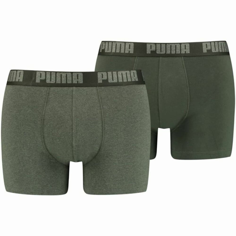 Men's Boxer Shorts Puma Basic 2 Pieces Dark green