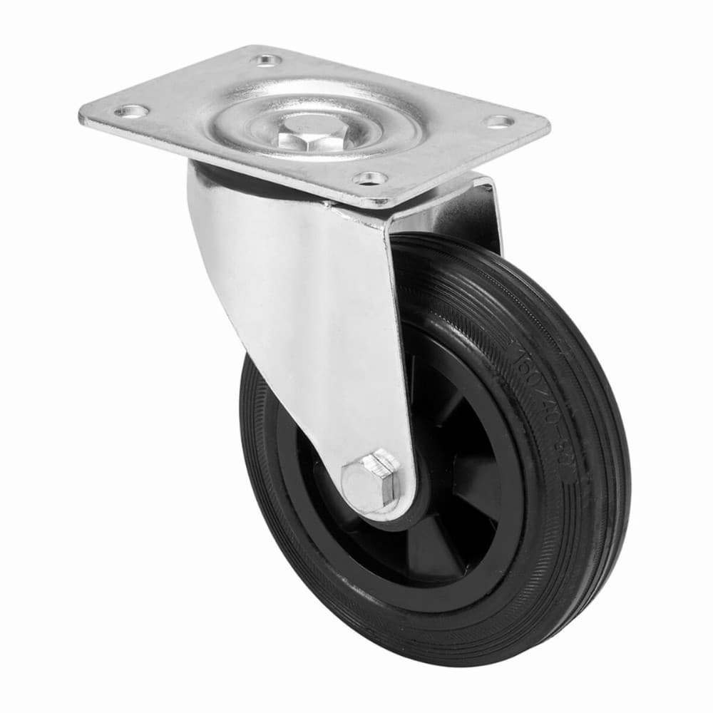 Rueda Ruedas Alex Black Rubber Poliamix Ø 12,5 cm 110 kg rotary