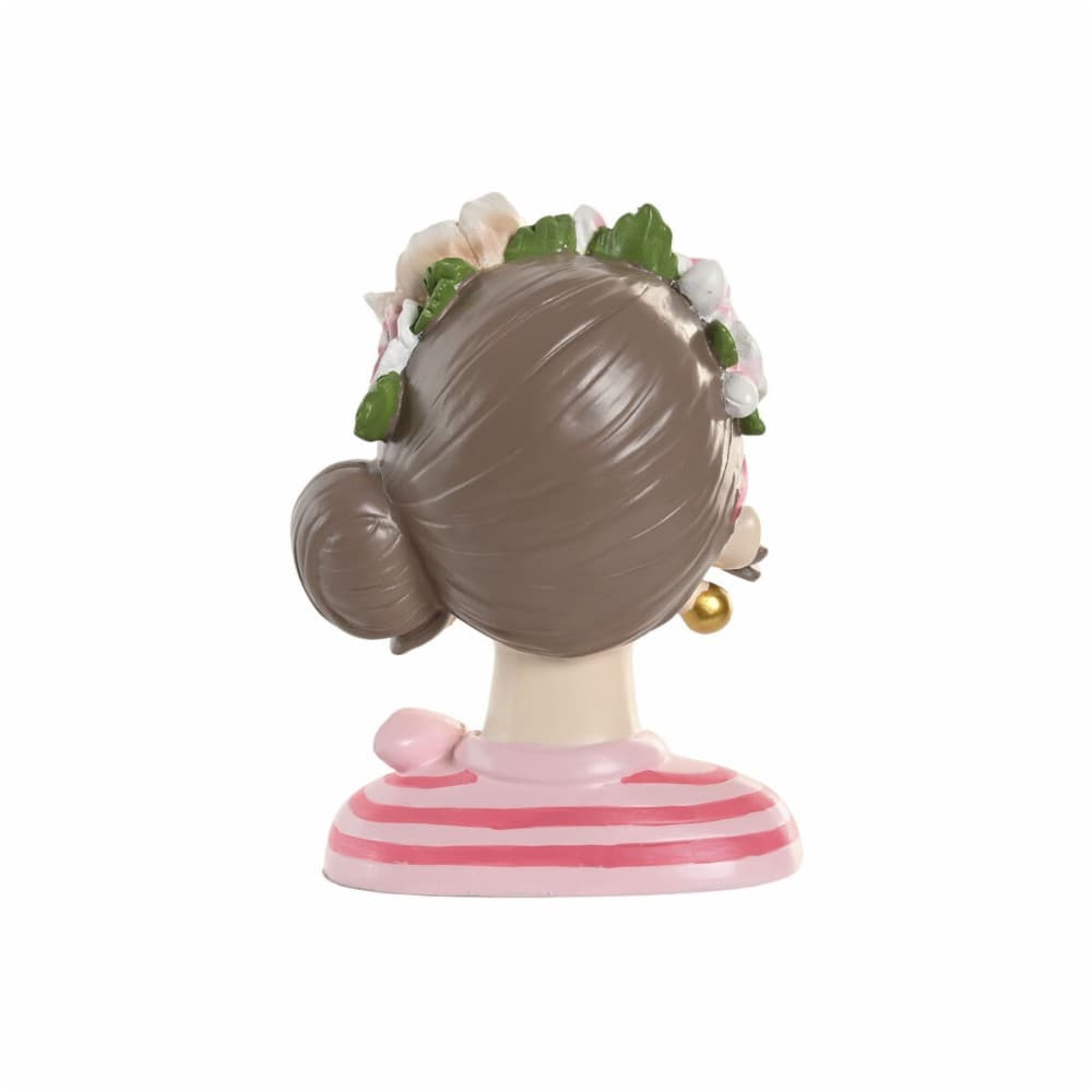 Decorative Figure Home ESPRIT Blue Pink Lady 14 x 10 x 20 cm (2 Units)