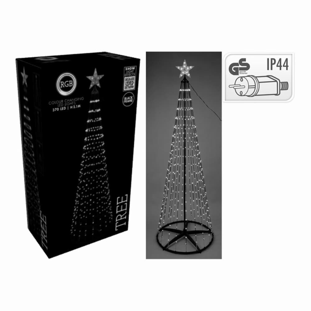 Christmas Tree BASIC & CO Black RGB Metal Plastic Christmas LED