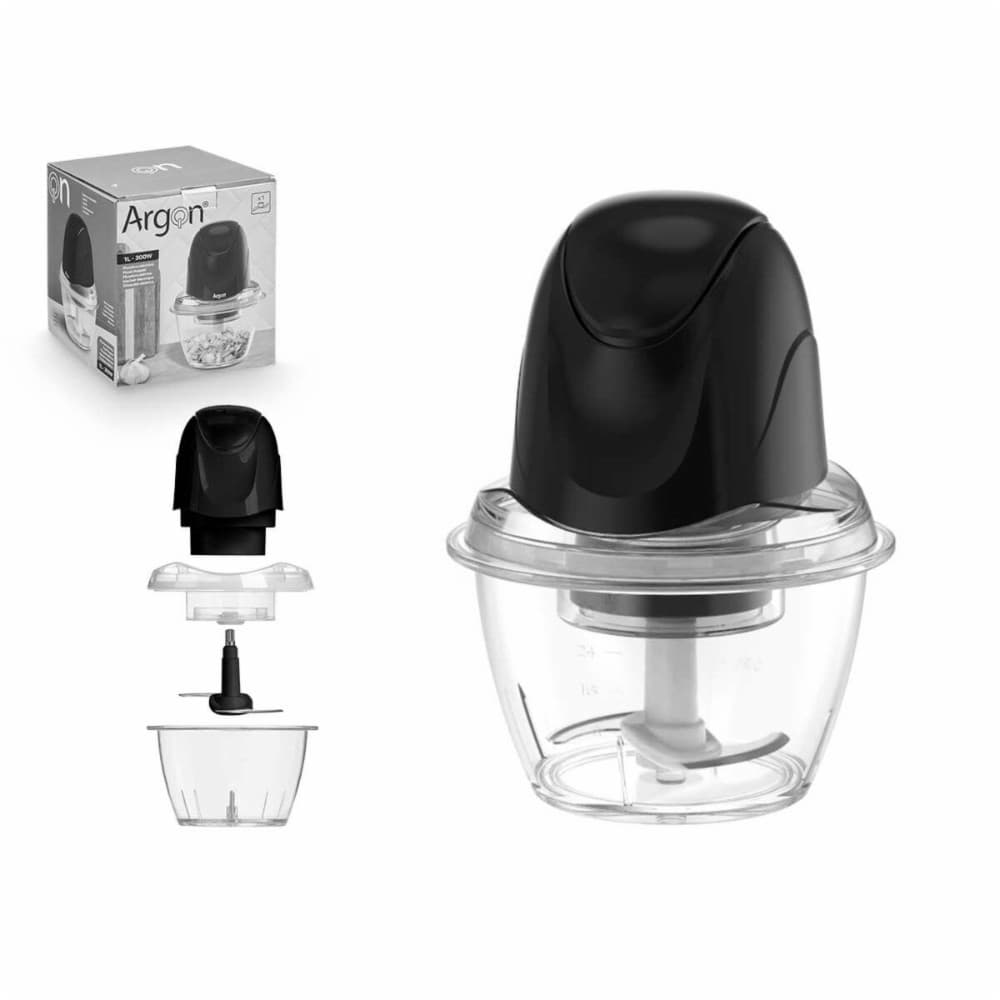 Mincer Argon Black Transparent Stainless steel polystyrene 1 L 300 W