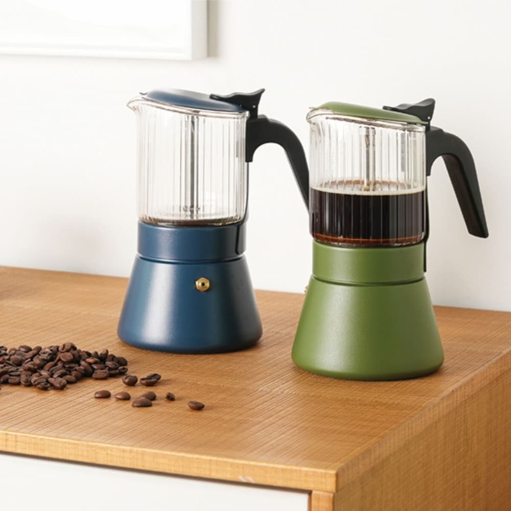 Italian Coffee Pot Inoxibar Clair Green 9 Cups