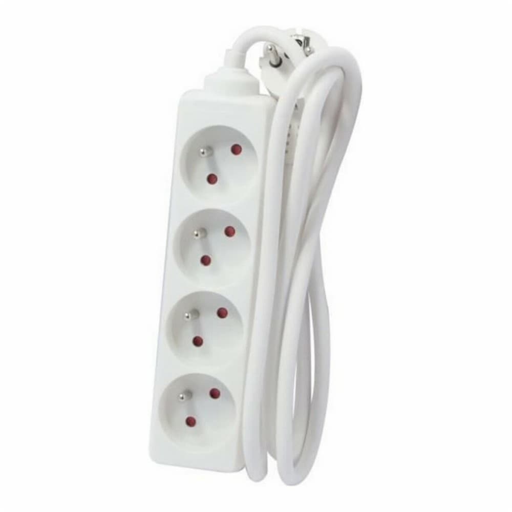 4-socket plugboard without power switch Chacon White 3500 W (5 m)