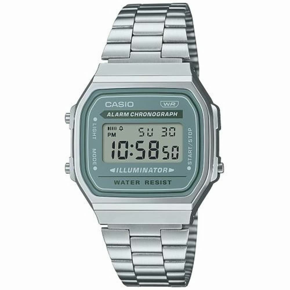 Unisex Watch Casio A168WA-3AYES Green Silver (Ø 35 mm)