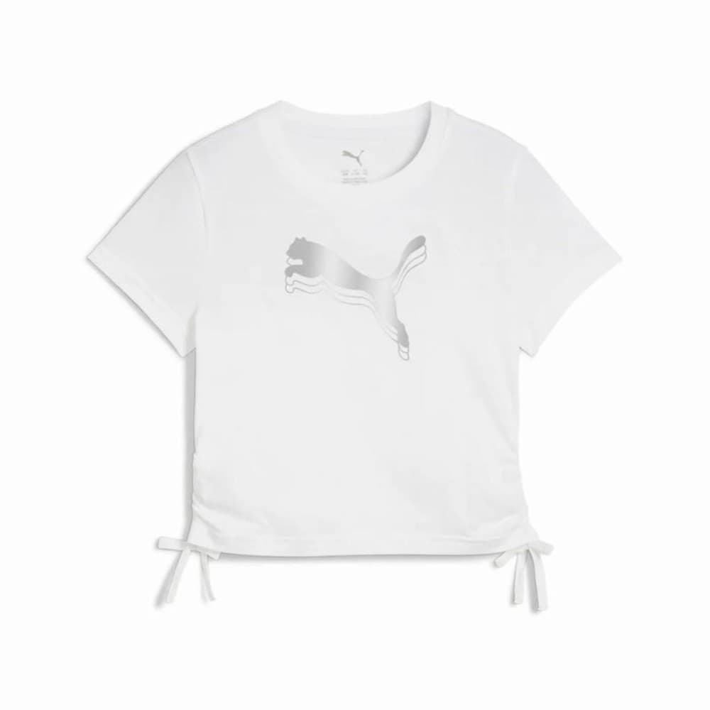 Child's Short Sleeve T-Shirt Puma Essentials Metallic Knotted White