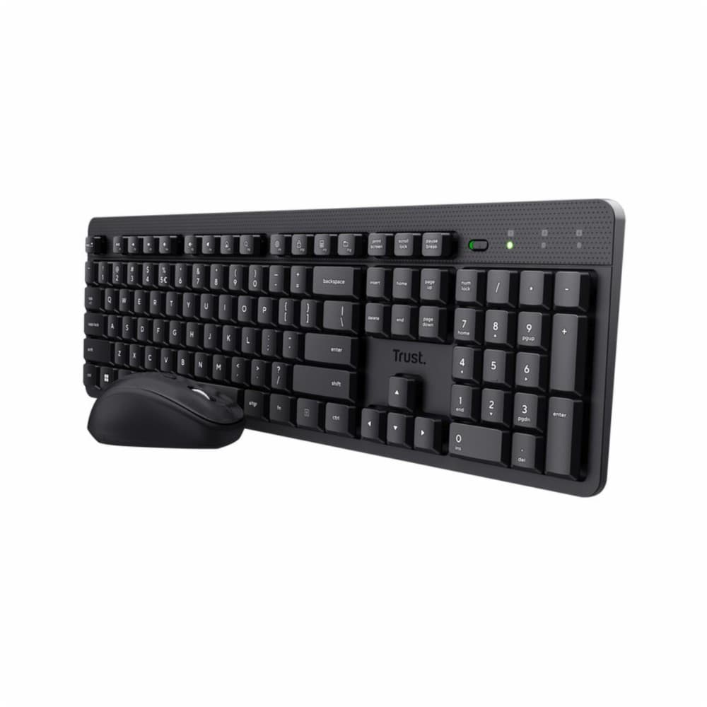 Keyboard and Mouse Trust 25020 ODYII Black Spanish Qwerty