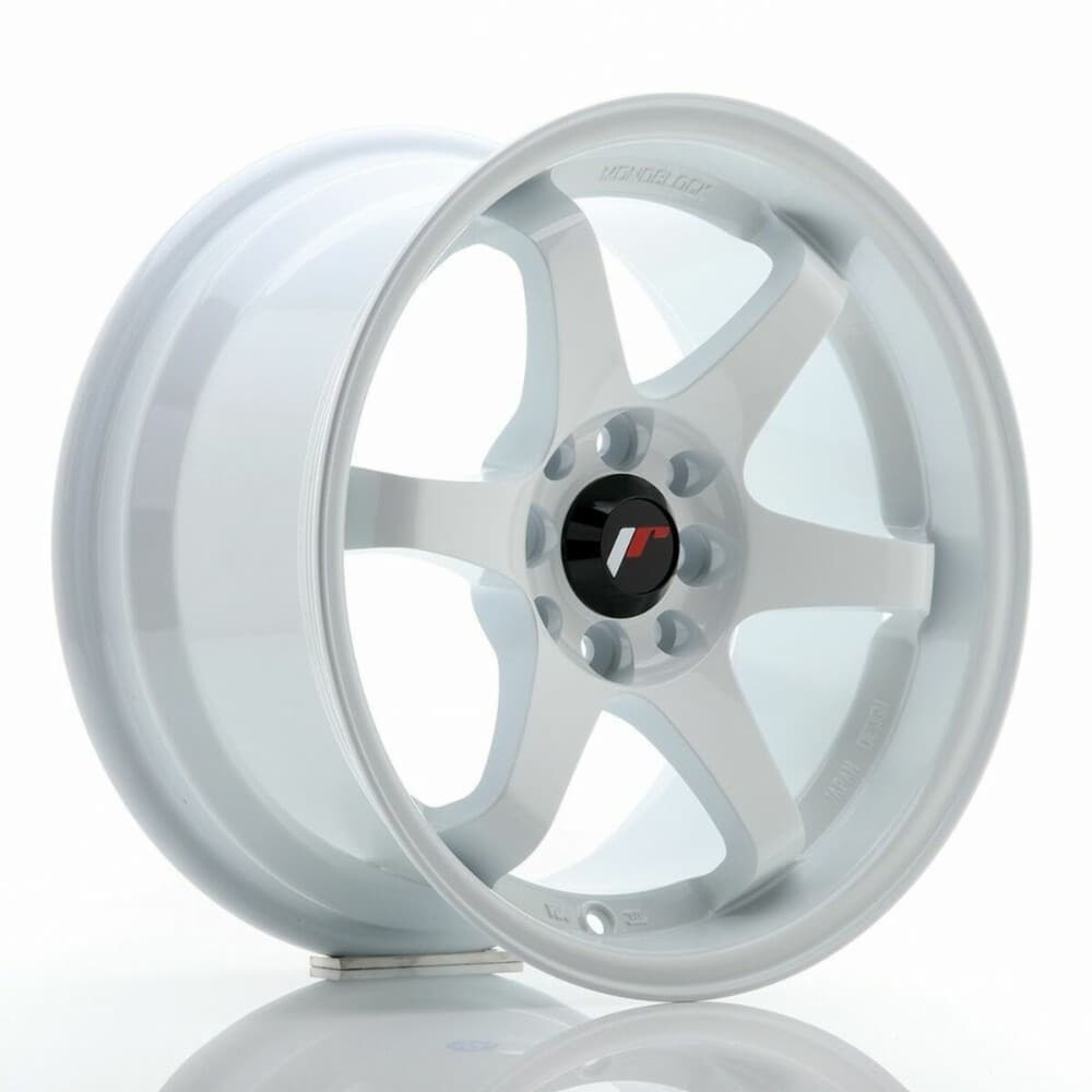 Car Wheel Rim Japan Racing JR3 White 15" PCD 4x100 PCD 4x108 ET25 CB 73,1