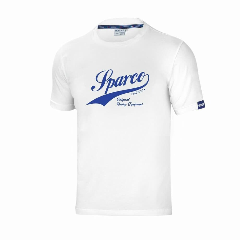 Men’s Short Sleeve T-Shirt Sparco Vintage White XL