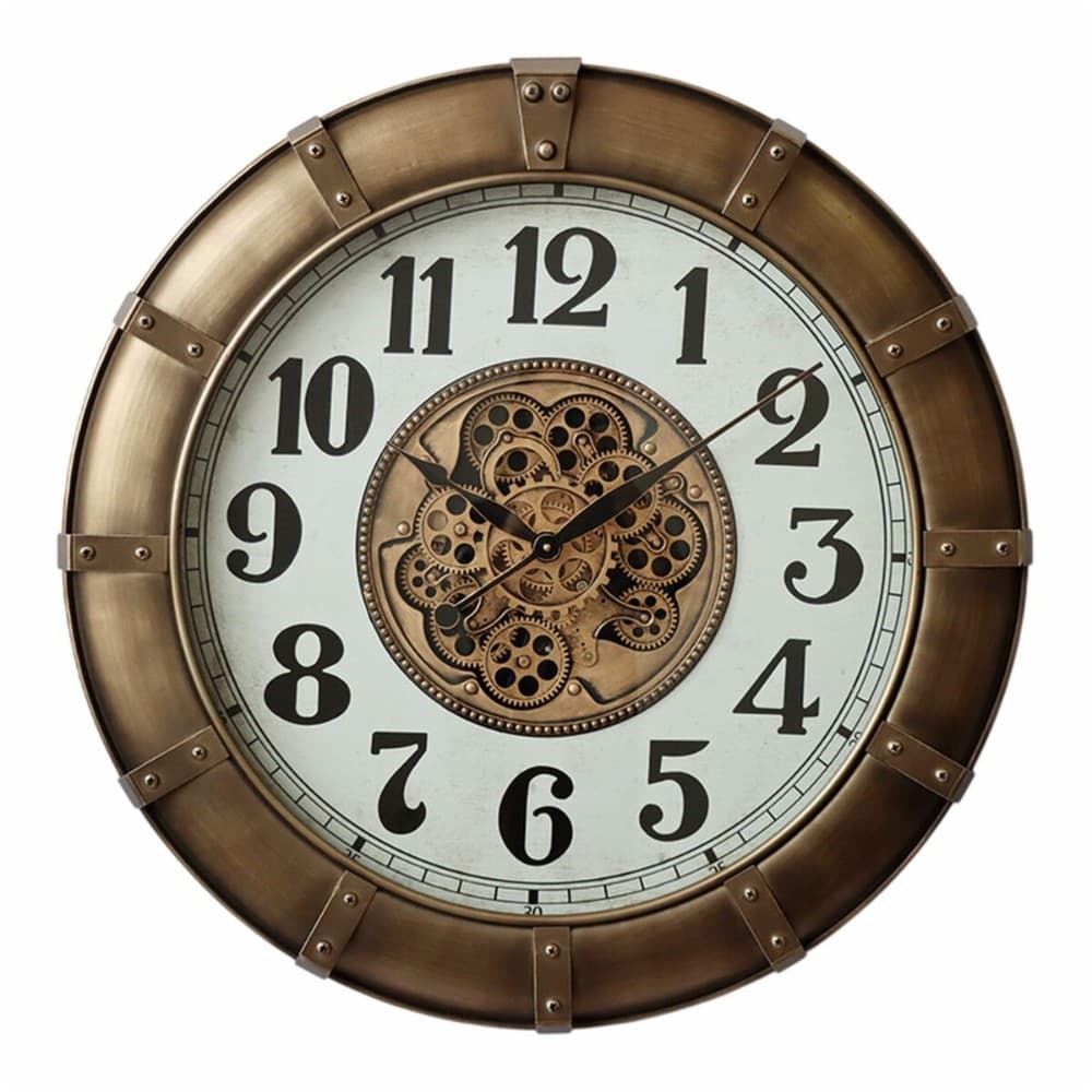 Wall Clock Home ESPRIT Golden Crystal Iron Loft 80 x 9,5 x 80 cm