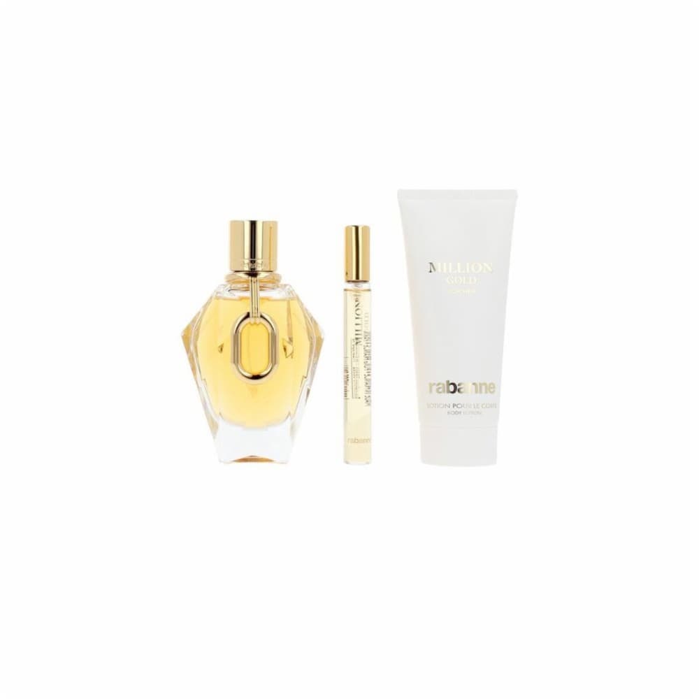 Women's Perfume Set Paco Rabanne MILLION GOLD 3 Pieces