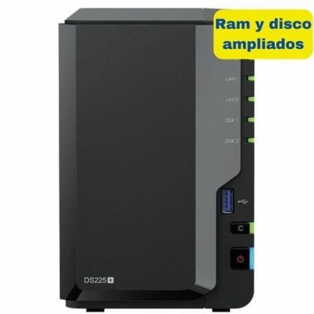 NAS Network Storage Synology DS225+/6G 8TB Black Intel Celeron