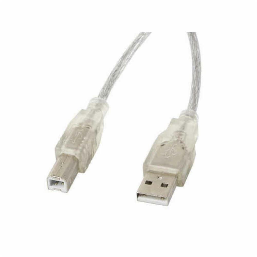 USB A to USB B Cable Lanberg CA-USBA-12CC-0050-TR Transparent 5 m (5 m)