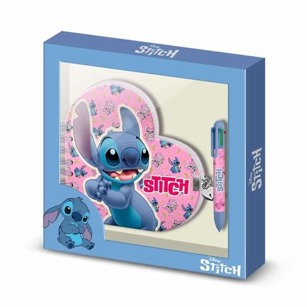 Spiral Notebook with Pen Stitch Blue 80 Sheets 24 x 23 x 2,5 cm