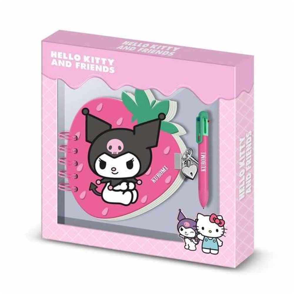 Diary with accessories Kuromi Pink 24 x 23 x 2,5 cm