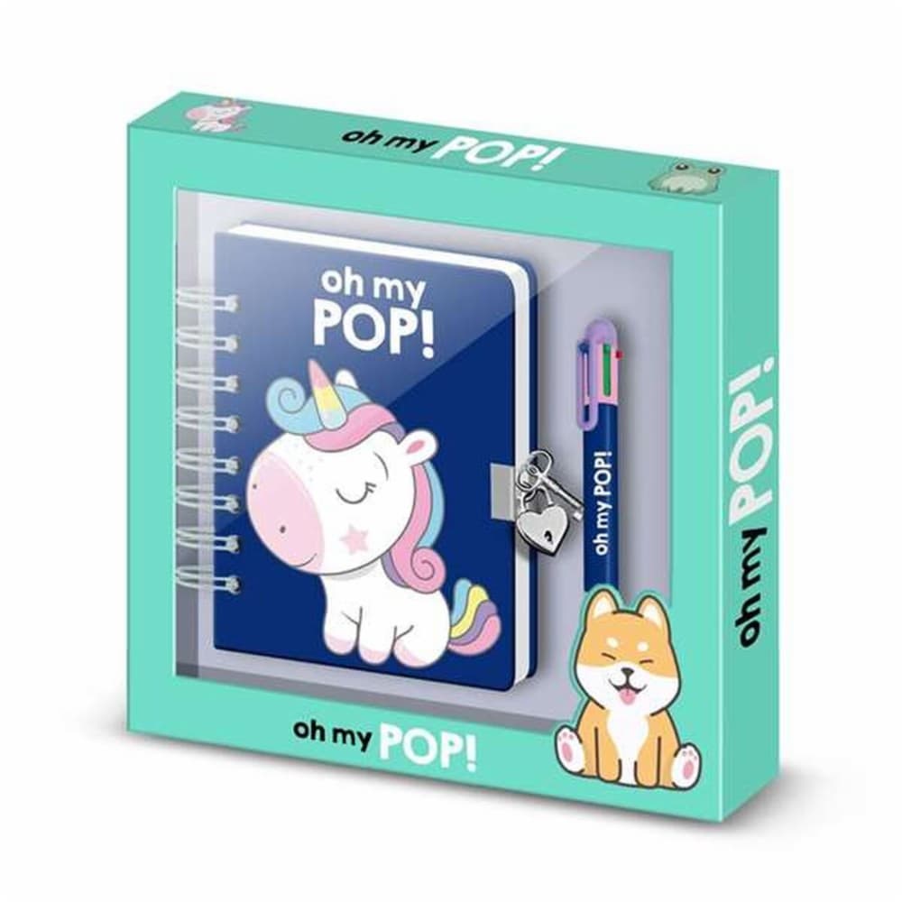 Spiral Notebook with Pen Oh My Pop! Multicolour 24 x 23 x 2,5 cm A5