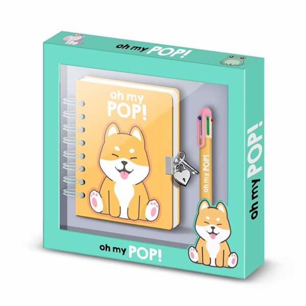 Spiral Notebook with Pen Oh My Pop! Multicolour 24 x 23 x 2,5 cm A5