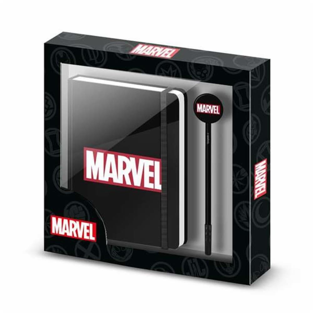 Diary with accessories Marvel Black 22,4 X 2,2 X 23,2 cm