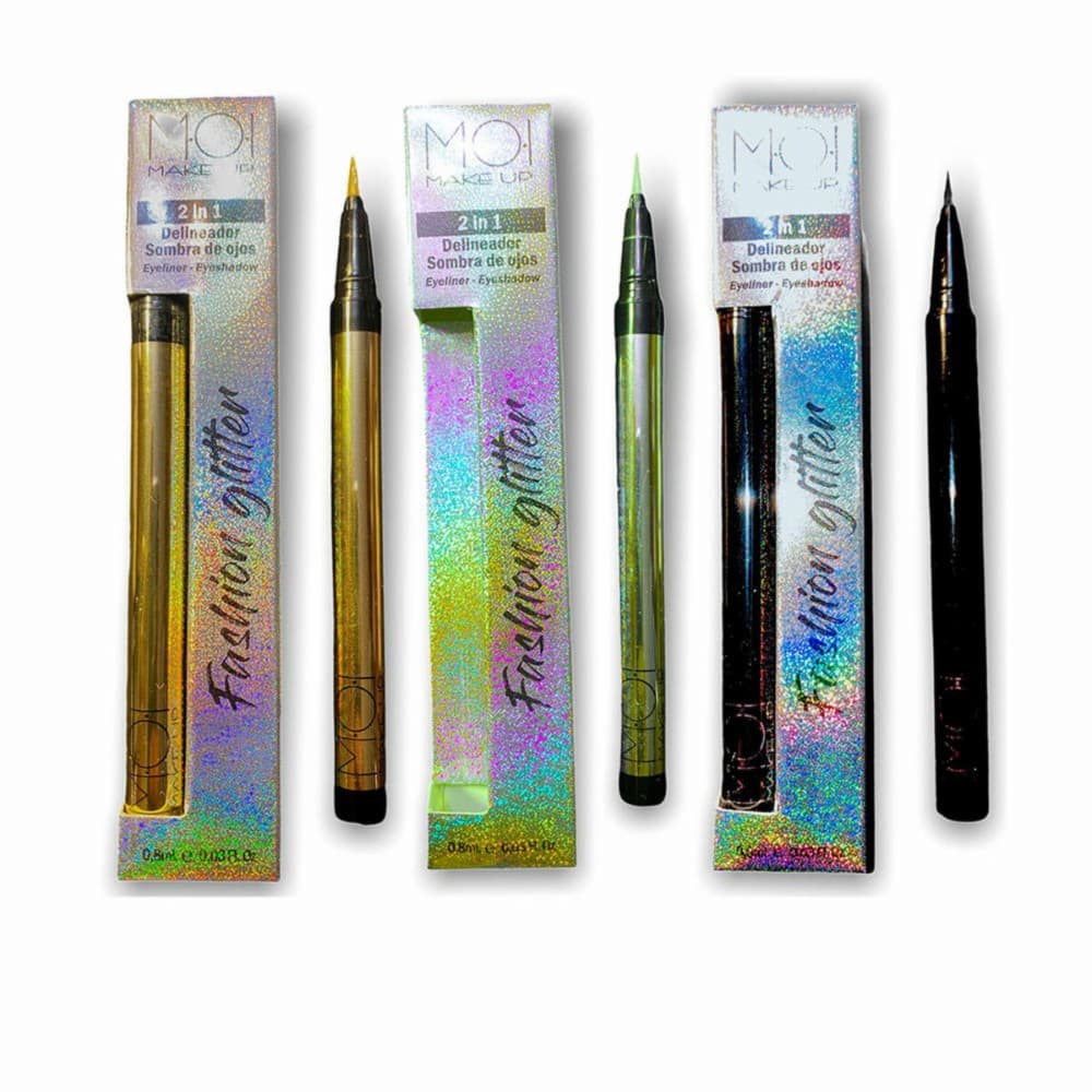 Eyeliner MOI Glitter Yellow Black Green 3 Pieces