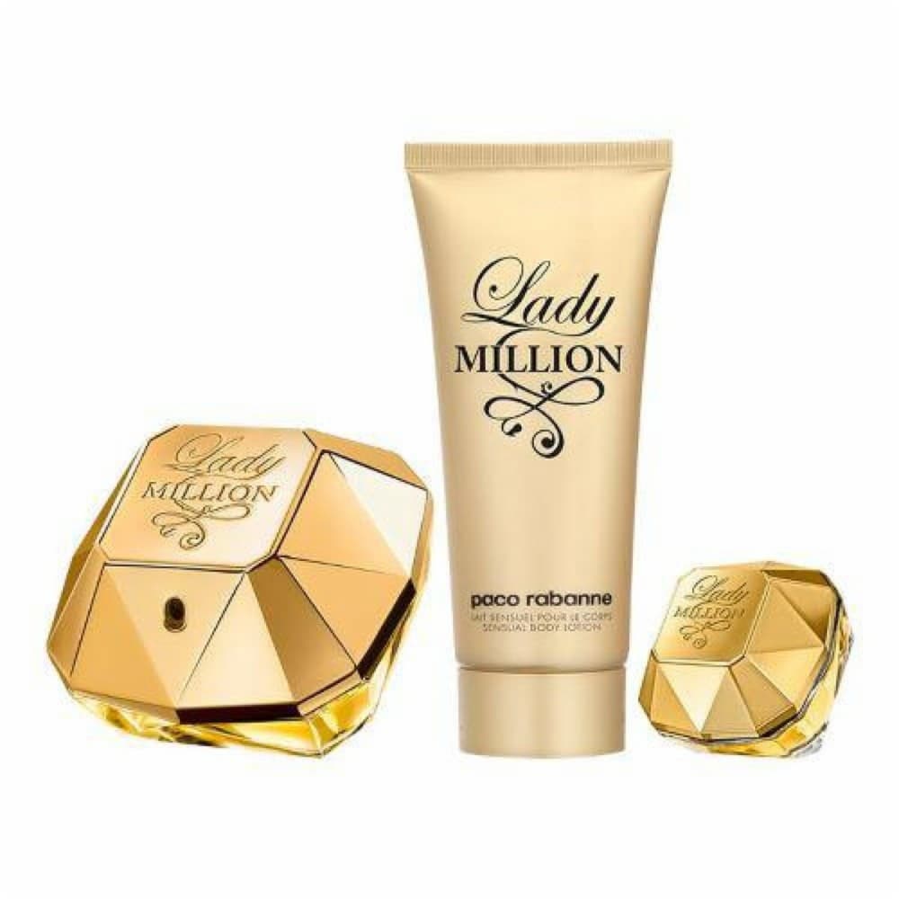 Women's Perfume Set Paco Rabanne Lady Million EDP 3 Pieces