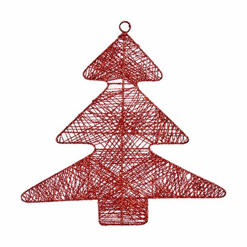 Christmas bauble Krist+ Red Metal Christmas Tree 36,7 x 0,2 x 37,5 cm