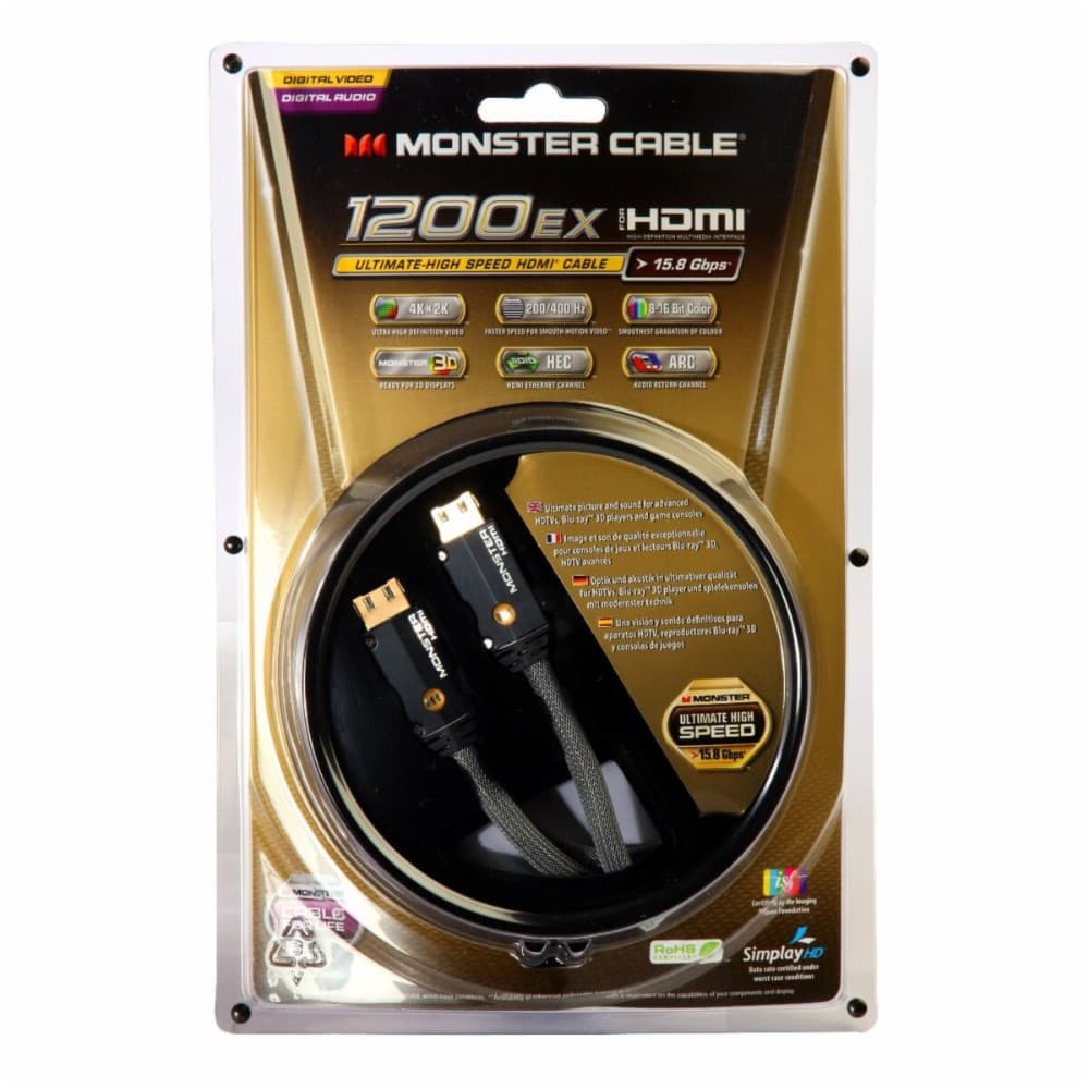 HDMI Cable MONSTER 1200HDEXS Black 2 m