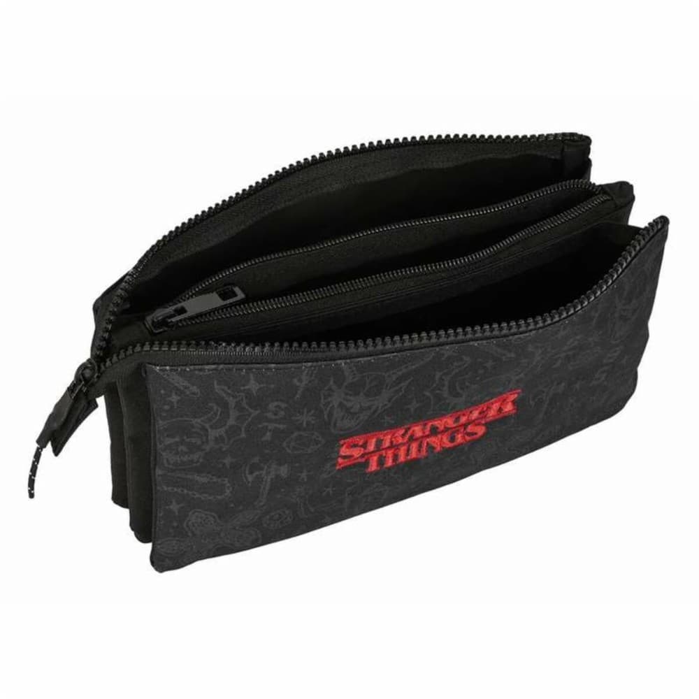 Triple Carry-all Stranger Things Black 22 x 12 x 3 cm