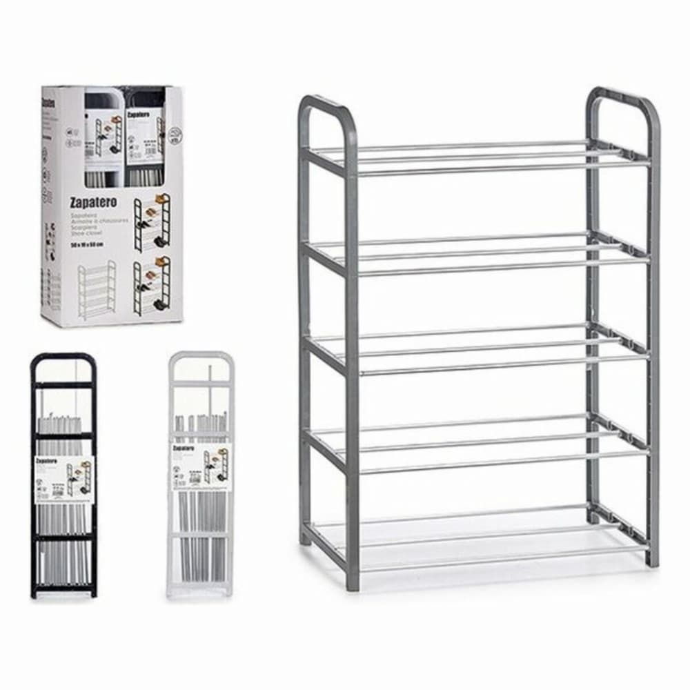 Shoe Rack Kipit White Black Grey Metal Steel polypropylene 68 x 3,5 x 18,5 cm 68 x 3 x 18,5 cm